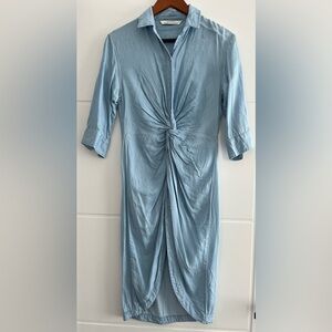 Zara chambray denim blue dress